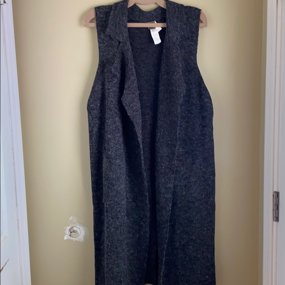 Forever 21 Charcoal Marled Longline Vest